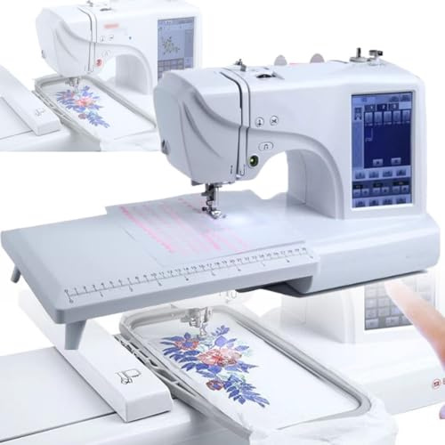 ZHPPED Machine À Broder Électrique, Couture Automatique Machine 158 Motifs Intégrés avec Zone De Broderie De 4 X 9,2 Et Écran Tactile LCD, 210 Lettres Intégrées Et 30 Bordures De Motifs