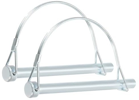 PATIKIL Goupille d'attelage de remorque 2/5x4-3/4,2 pièces Goupille de verrouillage de fil de sécurité Goupille de verrouillage d'arbre ronde pour remorques agricoles Attelages(10x120mm)