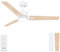 Newday Ventilatore da Soffitto Legno e Bianco, 122cm Ventilatore da Soffitto con Luce e Telecomando Silenzioso, Pale da Soffitto con Luce Dimmerabile, Ventola Soffitto Réversible per Camera da letto