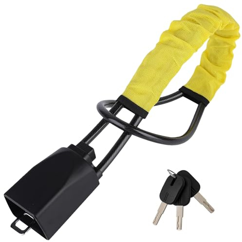 Steering Wheel Lock with 3 Keys,Seat Belt Lock High Visibility Car Locks Cut Resistance Anti-Theft Device Universal Steering Wheel to Seat Belt Locks for Cars SUV Van Golf RVs Cart Truck (Yellow)