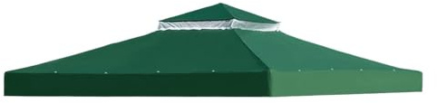 Cella di ricambio per padiglione - 3x3m tetto a doppio strato impermeabile resistente - copertura di ricambio per esterni per padiglione, per esterni giardino bordo piscina barbecue campeggio picnic e