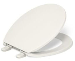 KOHLER K-4775-96 Brevia with Quick-Release Hinges Round-Front Toilet Seat, Biscuit