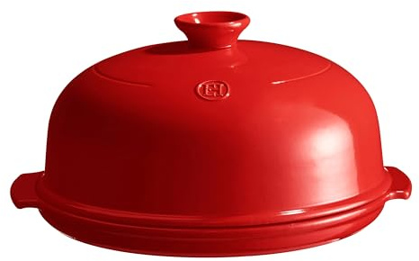 Emile Henry EH349108 Cloche a Pain Couleur Grand cru, Céramique, 34 cm x 34 cm x 16,5 cm Rouge