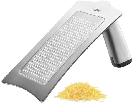 GEFU Gourmet-Reibe FORMAGGIO – Feine Reibefläche mit DIAMOND LASER CUT Schärfe | Ergonomischer Griff | Für Hartkäse, Schokolade & mehr | Edelstahl