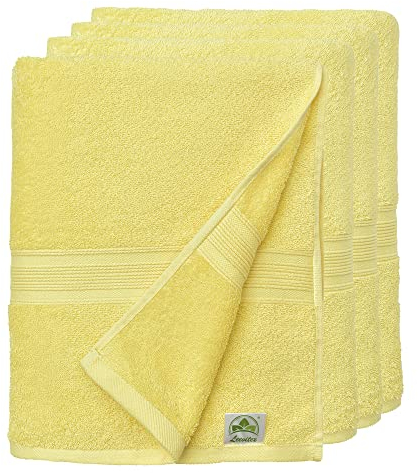 leevitex® Handtuch-Set, saugstark, 50 x 100 cm | Qualität 500 g/m² | 100% Baumwolle | Gelb