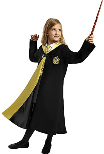 Funidelia Costume Ufficiale Tassorosso Harry Potter per bambini, Include tunica con logo stampato - Tenuta per bambini per feste, Carnevale e Halloween - Taglia 10-12 anni
