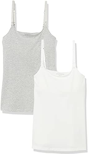Amazon Essentials Lot de 2 camisoles de maternité et d'allaitement pour femme, gris clair chiné, taille M