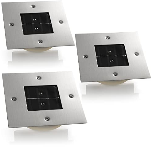 com-four® 3x Solarleuchte für Außen - Gartenleuchte für den Boden - Wegeleuchte - Solarlampe - 8 Stunden Laufzeit (03 Stück - eckig)