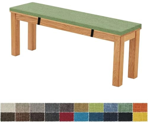FIOVIP Cuscino Per Panca 100X40X5CM Sfoderabile Lavabile Doppio Antiscivolo Altamente Elastico Adatto per Panchine da Giardino, Altalene, Terrazzi, Panchine da Interno(verde agata)