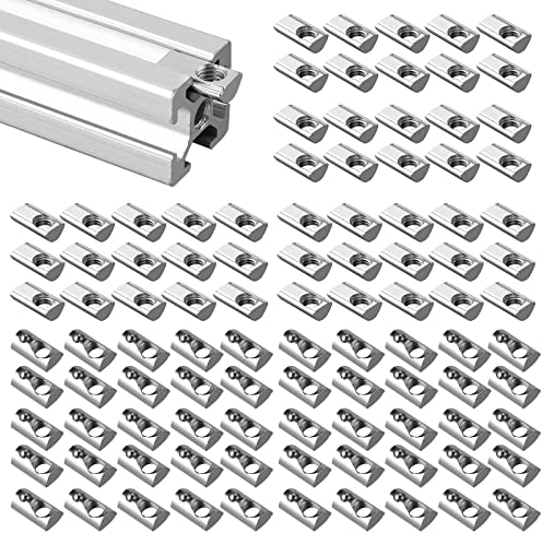 VORXEON 100x M8 Nutenstein 3030 Inkl. Zentrierbohrung & Federkugel-System – Für 3D-Drucker Und CNC-Maschinen (Hammermutter)