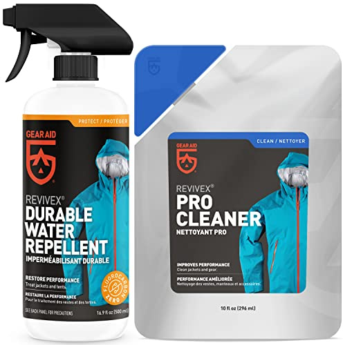 GEAR AID Outerwear Kit with Revivex Pro Cleaner and Revivex Durable Water Repellent Spray, 16.9 fl oz