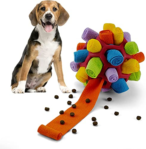 Nayels Schnüffelball für Hunde, Schnüffelteppich Schnüffelspielzeug Interaktive Hundespielzeug tragbarer Haustier Snuffle Ball Toy für Kleine Mittelgroße Hunde Haustier (rot)