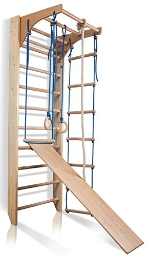 SportBaby Échelle suédoise en Bois Kombi-3-220 Espalier de Gymnastique pour Enfant et Adulte, Mur d'escalade intérieur Multifonctionnel, Échelle de Gymnastique Enfant, Bois