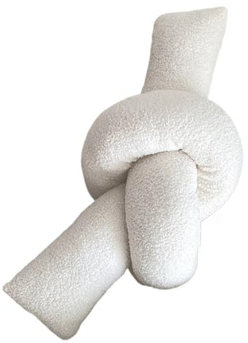 Peosaard Cuscino nodo, morbido cuscino per lancio annodati, cuscino per lancio decorativo, cuscini a forma di nodo per camera da letto divano divano (bianco)