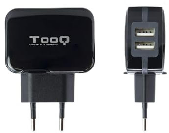 Cargador de Pared USB 2xUSB 3.4A, Compacto y Ligero, Ideal para Cargar Dispositivos móviles y Tablets de Manera rápida y eficiente.