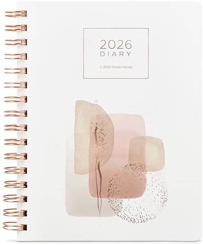 Smart Panda A5 Diary 2026 - Small Week to View Dated Planner, Rose Gold - Weekly, Monthly and Annual Pages - Nov 2025 to Dec 2026