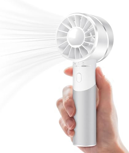 JATEKA Mini ventilateur manuel rechargeable par USB avec 4 vitesses, batterie 2600 mAh, affichage LED, ventilateur portable pour bureau, bibliothèque, voyage