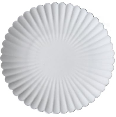 BNUTFRDD Vassoio per Snack Piatto da tavola in Ceramica Bianca Semplice Ristorante Piatto da Frutta Piatto da spuntino Piatto da Pane Piatto da Dessert Stoviglie da Cucina Piatti(20cm)