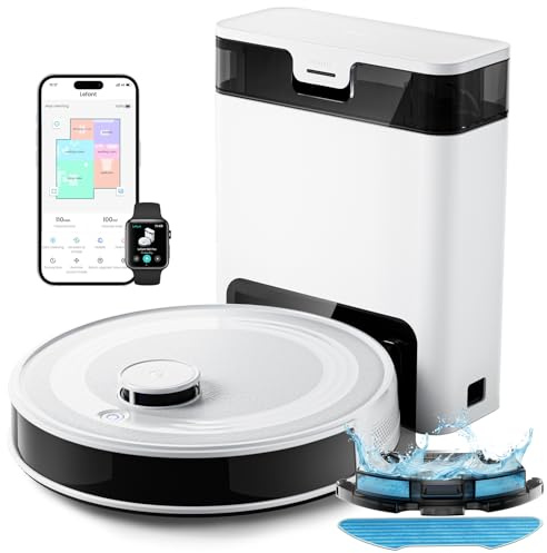 Lefant M2 Pro Robot Vacuum Cleaner with Mop — 90-Day Bagless Self-Emptying, 6000Pa Suction with Carpet Auto-Boost, dToF LiDAR Navigation, 2-in-1 Sweep & Mop, Ideal for Hard Floors & Carpets