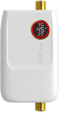 Scaldacqua istantaneo,Scaldacqua elettrico senza serbatoio,Mini scaldabagno istantaneo elettrico,parete IPX4 30-55°C schermo LED telecomando cucina bagno ufficio acqua calda istantanea