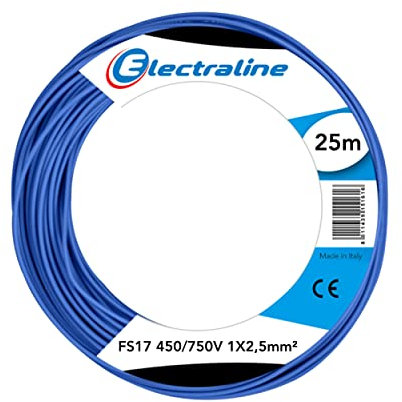 Electraline 13162 Cable unipolar FS17, sección 1 x 2.5 mm², Azul, 25 m
