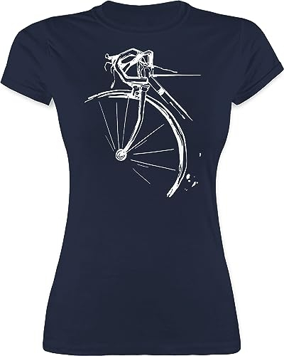 Shirt Damen - Bekleidung Radsport - Fahrrad Rennrad - S - Navy Blau - Radfahrer Geschenk Tshirt Geschenke für fahrradliebhaber t Fahren Shirts Motiven Radfahren Fahrradfahrer fahrradbegeisterte