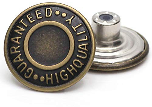 GHQ knöpfe für Jeans, Jeans, Jacken, 20 mm, ohne Nähen, 12 Sets, bronze