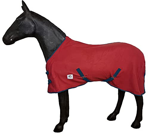 Horse Fleece Cooler Rug - Lightweight Travel Rug with Standard Neck Featuring Belly Straps - Comfortable Blanket Breathable Sheet for Outdoor Yards Stable