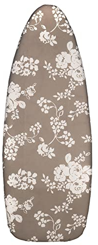 Cofan Copriasse da stiro imbottito di cotone | Dimensioni: 140 x 60 cm | Grigio con fantasia floreale