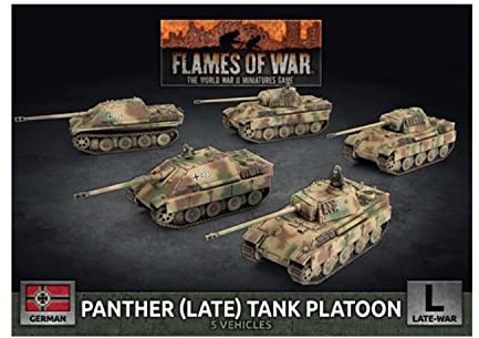 Battlefront Miniatures Panther (Late) Tank Platoon SW - 5x Plastic, Resin Miniature Sculptures - Dark Green - Tabletop Gaming - 1944 - 9e3b89a4-bf6b-482c-be09-90939e2de895