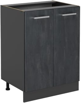 Vicco Mobiletto base cucina R-Line, Calce nera, 60 cm senza piano di lavoro, per la libera combinazione all'interno di sistemi cucina modulari