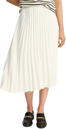 Tommy Hilfiger Jupe Femme Fluid Pleated Pull on Midi Plissée, Ivoire (Ivory Petal), 46