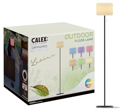 CALEX Outdoor Stehlampe Latina, 150 cm, Solar & USB-C aufladbar, RGB- & Warmweiß-Licht, dimmbar, kabellos & wasserdicht (IP44), für Garten & Terrasse