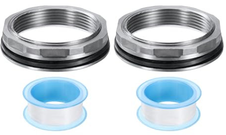 QUARKZMAN 2pz Raccordo a Parete 2 Femmina Acciaio Inossidabile 304 Connettore Serbatoio Acqua Adattatore Serbatoio Acqua Raccordo a Tubo con Nastro Tenuta per Serbatoio Acqua Vasca