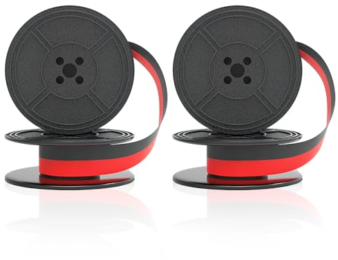 Farbband für Schreibmaschine Doppelpack Schreibmaschinenband Kompatibel mit Klassischen Modellen DIN 2103 32755 Rot und Schwarz Nylon Typewriter Farbband