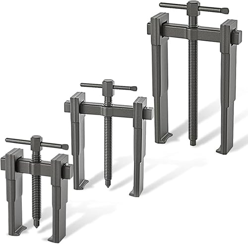 Vrietina 3 Stück Zweibacken Lagerabzieher Satz 3 4 6 20-85mm, 2 Arme Kugellager Abzieher Zahnradlager, Spezielle Dünne Klauen Polradabzieher Innen Außen Auszieher Werkzeug, zum Radabbau, 1-3 Tons
