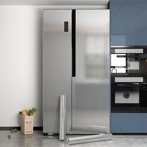 Silver Permanent Vinyl Roll Sticky Back Plastic Silver Vinyl Metallic Self Adhesive Vinyl for Silhouette Cameo, Home Decal Home Decor DIY, Easy to Clear 30X300cm