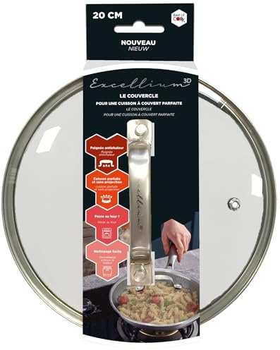 Couvercle pour Poêle Excellium 3D 32cm-pour une cuisson à couvert, sans projection, ni débordement