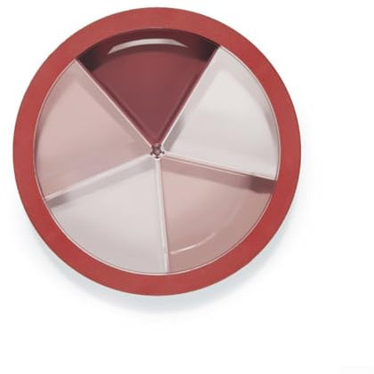 Bandeja de aperitivos multicompartimentada fácilmente portátil para necesidades de aperitivos (rojo)