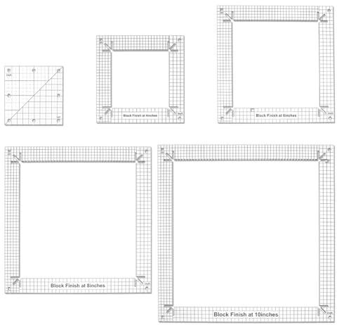 BENECREAT 5 piezas de reglas de costura de acrílico, reglas de quilt, reglas de corte de tela de acrílico, plantillas de quilt para cortar tela con precisión, coser y acolchar