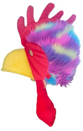 LeeQinersw Sombrero de Gallo Disfraz Divertido de Pollo Gorro de Animal de Felpa Suave con Relleno de PP Adecuado - Para Halloween, Carnaval, Fiestas, Cosplay, Multicolor