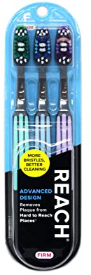 Reach Advanced Design Firm Toothbrushes, Assorted Colors, 2 Ea ( Pack of 3 )