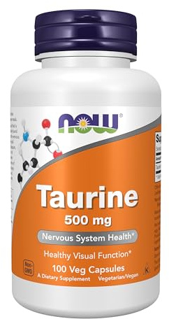 Now Foods Taurine 500mg Standard - 2 Paquetes de 100 Cápsulas