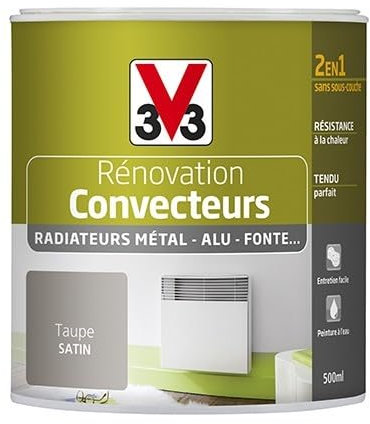 peinture rénovation radiateur taupe satiné 0.5 l - V33