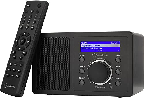 Renkforce RF-IR-MONO1 Internet Tischradio Internet Bluetooth, AUX, Internetradio, WLAN DLNA-fähig Schwarz, RF-4830285