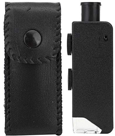 Taschenmikroskop, 60 – 100 x Zoom, tragbar, Zoom, LED, beleuchtet, Mini-Lupe für Beobachtung