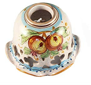 Coppa in ceramica per lampadario applique plafoniera decorata realizzata e firmato a mano art. melograno