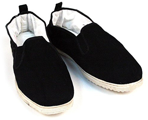 Ace Martial Arts Supply Kung Fu Closed Toe Slip On Shoes -Cotton Sole, Brown Rubber Sole and Yellow Bubble Gum Sole (Cotton Sole, Numeric_12)
