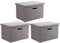 Wintao Storage Boxes with Lids, Storage Baskets for Shelves Toy Box Collapsible Fabric Bins Home & Office Grey Medium Large 39 x 27 x 25 cm 3 Pack
