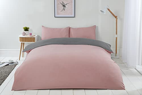 Emma Barclay Lyla Reversible Duvet Set in Blush Pink/Grey - Double